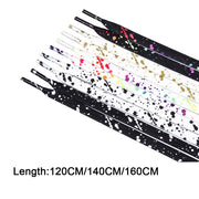 FnLune Colorful Dot Shoelaces Cartoon Printing Fashion Unisex Flat Shoe Laces - FnLune