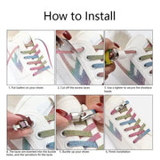 FnLune Cross Lock Shoelaces Without ties Rainbow Elastic Lace - FnLune