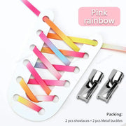FnLune Cross Lock Shoelaces Without ties Rainbow Elastic Lace - FnLune