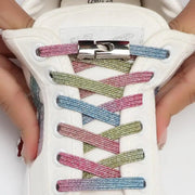 FnLune Cross Lock Shoelaces Without ties Rainbow Elastic Lace - FnLune