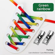 FnLune Cross Lock Shoelaces Without ties Rainbow Elastic Lace - FnLune