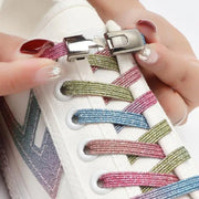 FnLune Cross Lock Shoelaces Without ties Rainbow Elastic Lace - FnLune