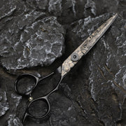 FnLune Damascus Pattern Professional Hair Salon Scissors Cut Barber - FnLune