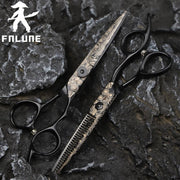 FnLune Damascus Pattern Professional Hair Salon Scissors Cut Barber - FnLune