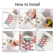 FnLune Elastic Laces Sneakers Colorful Press Lock Shoe laces without ties - FnLune