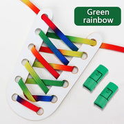 FnLune Elastic Laces Sneakers Colorful Press Lock Shoe laces without ties - FnLune