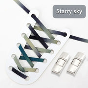 FnLune Elastic laces Sneakers Lock Shoe laces without ties Kids Adult Flat No Tie Shoelaces Rainbow Glitter Shoelace Shoes Accessories - FnLune