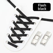 FnLune Elastic laces Sneakers Lock Shoe laces without ties Kids Adult Flat No Tie Shoelaces Rainbow Glitter Shoelace Shoes Accessories - FnLune