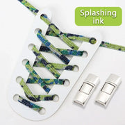 FnLune Elastic laces Sneakers Lock Shoe laces without ties Kids Adult Flat No Tie Shoelaces Rainbow Glitter Shoelace Shoes Accessories - FnLune