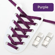 FnLune Elastic laces Sneakers Lock Shoe laces without ties Kids Adult Flat No Tie Shoelaces Rainbow Glitter Shoelace Shoes Accessories - FnLune