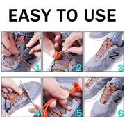 FnLune Elastic Shoelaces Round Locking No Tie Shoe Laces - FnLune