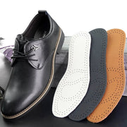 FnLune First Layer Cowhide Leather Insoles, Massage Shock Absorption Deodorant Breathable Insoles, Latex High Elastic Sports Insoles - FnLune