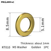 FnLune FnLune M5/M6 Flat Washer Gasket Titanium Alloy Bicycle Spacer for Mountain Road Bike Bolts Screws Nuts Ring Adjusting Gasket - FnLune