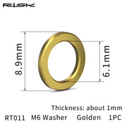 FnLune FnLune M5/M6 Flat Washer Gasket Titanium Alloy Bicycle Spacer for Mountain Road Bike Bolts Screws Nuts Ring Adjusting Gasket - FnLune