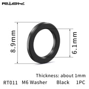 FnLune FnLune M5/M6 Flat Washer Gasket Titanium Alloy Bicycle Spacer for Mountain Road Bike Bolts Screws Nuts Ring Adjusting Gasket - FnLune