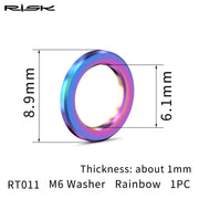 FnLune FnLune M5/M6 Flat Washer Gasket Titanium Alloy Bicycle Spacer for Mountain Road Bike Bolts Screws Nuts Ring Adjusting Gasket - FnLune