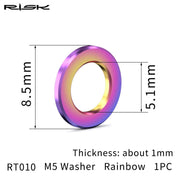 FnLune FnLune M5/M6 Flat Washer Gasket Titanium Alloy Bicycle Spacer for Mountain Road Bike Bolts Screws Nuts Ring Adjusting Gasket - FnLune