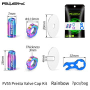 FnLune FnLune RISK Titanium Presta Schrader Valve Cover Waterproof Dustproof MTB Road Bicycle FV AV Cap Removal Tool Cycling Parts Accessories - FnLune