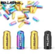 FnLune FnLune RISK Titanium Presta Schrader Valve Cover Waterproof Dustproof MTB Road Bicycle FV AV Cap Removal Tool Cycling Parts Accessories - FnLune