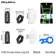 FnLune FnLune RISK Titanium Presta Schrader Valve Cover Waterproof Dustproof MTB Road Bicycle FV AV Cap Removal Tool Cycling Parts Accessories - FnLune