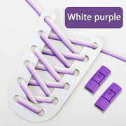 FnLune Gradient Elastic Laces Sneakers Colorful Press Lock Shoelaces Without ties - FnLune