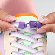 FnLune Gradient Elastic Laces Sneakers Colorful Press Lock Shoelaces Without ties - FnLune