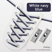 FnLune Gradient Elastic Laces Sneakers Diamond Cross Locks Shoelaces Without ties - FnLune