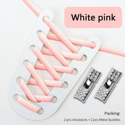 FnLune Gradient Elastic Laces Sneakers Diamond Cross Locks Shoelaces Without ties - FnLune