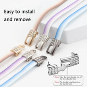 FnLune Gradient Elastic Laces Sneakers Diamond Cross Locks Shoelaces Without ties - FnLune