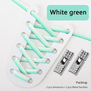 FnLune Gradient Elastic Laces Sneakers Diamond Cross Locks Shoelaces Without ties - FnLune