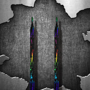 FnLune Hot Stamping Laces Black and White Rainbow Flat Laces Shoes Irregular Printing and Dyeing Sneakers Running Laces Replacement - FnLune