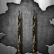 FnLune Hot Stamping Laces Black and White Rainbow Flat Laces Shoes Irregular Printing and Dyeing Sneakers Running Laces Replacement - FnLune