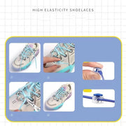 FnLune Lazy Bread Lace Buckle Elastic Shoelaces Round Locking No Tie Shoe Laces Kids Adult Quick Lazy Laces Rubber Sneakers Shoelace - FnLune