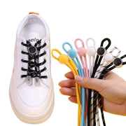 FnLune Lazy Bread Lace Buckle Elastic Shoelaces Round Locking No Tie Shoe Laces Kids Adult Quick Lazy Laces Rubber Sneakers Shoelace - FnLune