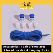 FnLune Lazy Bread Lace Buckle Elastic Shoelaces Round Locking No Tie Shoe Laces Kids Adult Quick Lazy Laces Rubber Sneakers Shoelace - FnLune