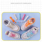 FnLune Lazy Bread Lace Buckle Elastic Shoelaces Round Locking No Tie Shoe Laces Kids Adult Quick Lazy Laces Rubber Sneakers Shoelace - FnLune