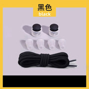 FnLune Lazy Bread Lace Buckle Elastic Shoelaces Round Locking No Tie Shoe Laces Kids Adult Quick Lazy Laces Rubber Sneakers Shoelace - FnLune