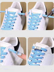FnLune Love Press Lock Shoelaces Without Ties Colorful Lock Elastic Laces - FnLune