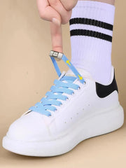 FnLune Love Press Lock Shoelaces Without Ties Colorful Lock Elastic Laces - FnLune