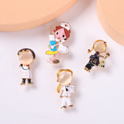 FnLune Medical Series Brooch Creative Stethoscope Electrocardiogram Male and Female Doctors - FnLune