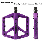 FnLune MEROCA Nylon Bicycle Pedals Ultralight Seal Bearings Mountain Road Bike Flat Platform WaterProof Bicycle Pedals Non - Slip Parts - FnLune