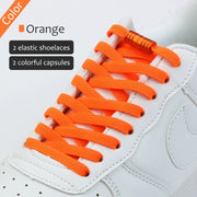FnLune Metal Lock Elastic Shoelaces No Tie Shoe Laces For Kids and Adult Sneakers Lazy Laces One Size Fits All Shoes - FnLune