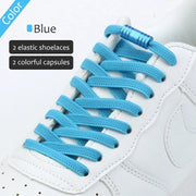 FnLune Metal Lock Elastic Shoelaces No Tie Shoe Laces For Kids and Adult Sneakers Lazy Laces One Size Fits All Shoes - FnLune
