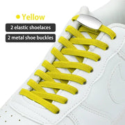 FnLune Metal Lock Shoelaces Elastic No Tie Shoe Laces - FnLune