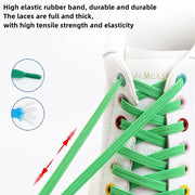 FnLune New Color No Tie Shoe Laces Elastic Laces Sneakers Flat Shoelaces Without Ties Kids Adult Quick Shoe Lace Rubber Bands for Shoes - FnLune