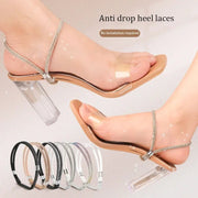 FnLune New Rhinestone High Heels Shoes Band Anti - loose for Women Diamond Shoelaces Anti - drop Heel Straps Belt Drill Elastic Fixed Belts - FnLune