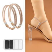 FnLune New Rhinestone High Heels Shoes Band Anti - loose for Women Diamond Shoelaces Anti - drop Heel Straps Belt Drill Elastic Fixed Belts - FnLune