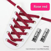 FnLune New Round Press Lock Shoelaces Without ties Rainbow Elastic Laces - FnLune