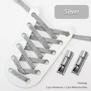 FnLune New Round Press Lock Shoelaces Without ties Rainbow Elastic Laces - FnLune