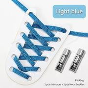 FnLune New Round Press Lock Shoelaces Without ties Rainbow Elastic Laces - FnLune